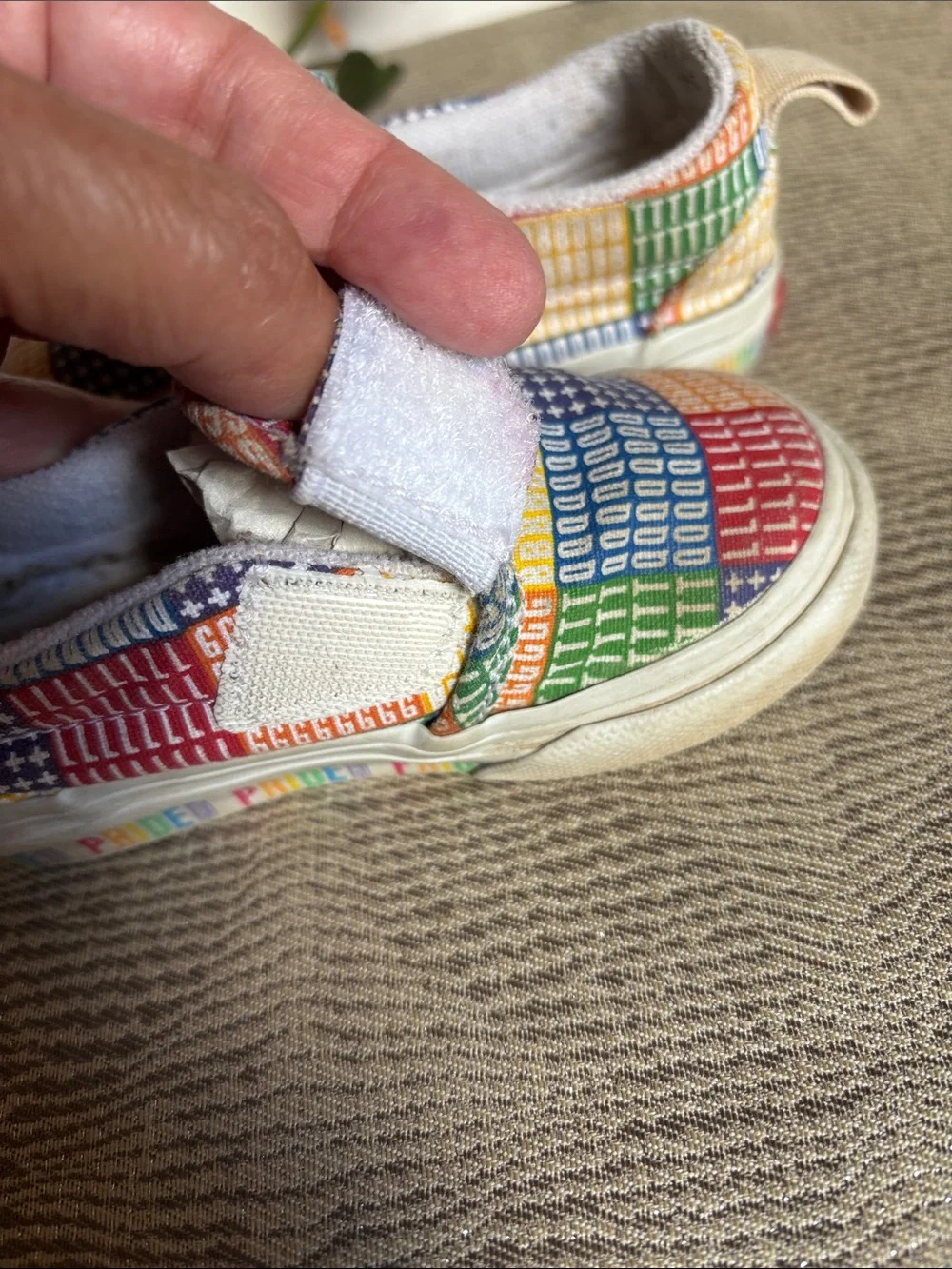 Vans Pride Rainbow Patchwork Classic Slip-On Sneakers Baby 5.5